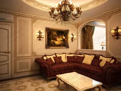 Living room design photo stucco in the interior