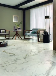 Marble floor in living room interior