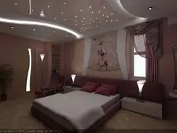 Двухуровневый потолок натяжной в спальню фото