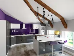 Sloping ceiling kitchen design