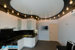 Suspended ceilings for the kitchen design with lighting photo in the interior