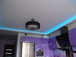 Suspended ceilings for the kitchen design with lighting photo in the interior