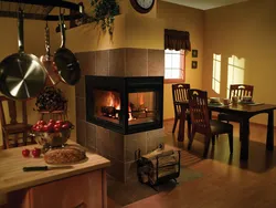 Fireplace In The Kitchen Interior Photo