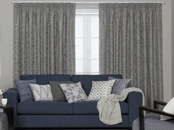 Curtains For Gray Wallpaper In The Living Room Photo