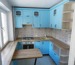 Photo Of Small Blue Kitchen