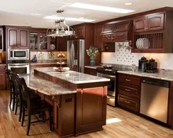 What Color Goes With Brown In The Kitchen Interior Photo