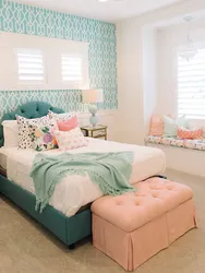 Спальня в мятном цвете дизайн фото