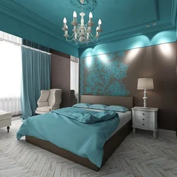Bedroom Interior In Turquoise Style