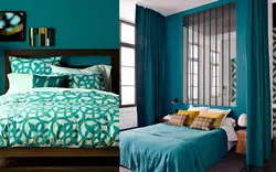 Bedroom Interior In Turquoise Style