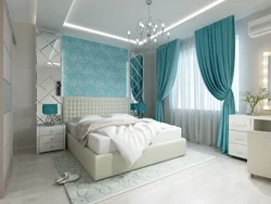 Bedroom Interior In Turquoise Style