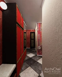 Red Hallway In The Interior Photo
