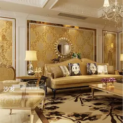 Интерьер гостиной в золотом стиле