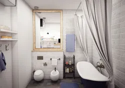 Скандынаўскі дызайн ваннага пакоя з туалетам