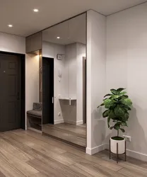 Hallway design in a small apartment with a wardrobe