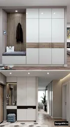 Hallway design in a small apartment with a wardrobe