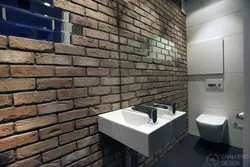 Brick tiles in the bathroom photo