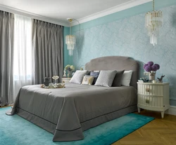 Color Combination Of Wallpaper And Curtains For The Bedroom Photo