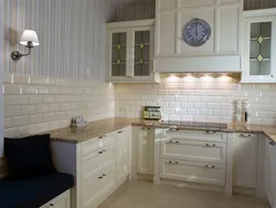 Kitchen design with brick splashback