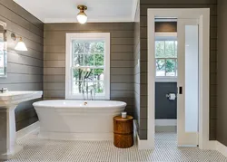 Bathroom in a frame house finishing photo