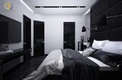 Светлы дызайн цёмнай спальні