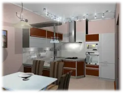 Варианты освещения кухни гостиной с натяжными потолками фото