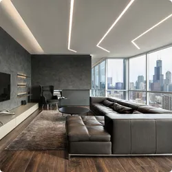 Fashionable ceiling design in apartment
