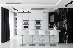 Кухні гасціныя дызайн фота чорна белыя