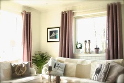 Combination Of Curtains In The Living Room Interior