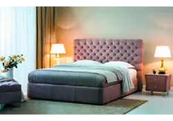 Bedroom design with soft headboard photo