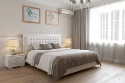 Bedroom design with soft headboard photo