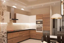 Kitchen designs in brown and beige colors