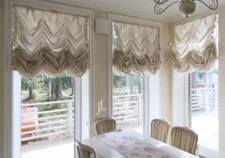 French curtains in the living room interior