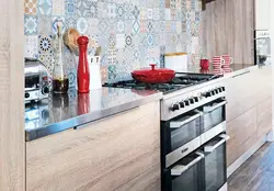 Ceramic tiles kitchen apron photo