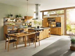 Kitchen Interior With Wooden Furniture