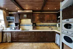 Kitchen Interior With Wooden Furniture
