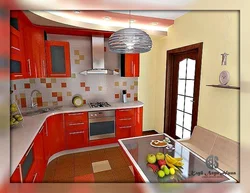 Photo of a kitchen set for a kitchen in an apartment