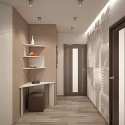 Corridor interior in an apartment of a panel house photo