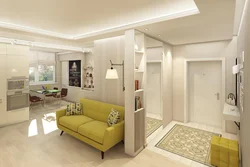 Design Of A 2-Room Apartment With A Kitchen And Living Room