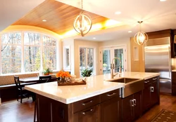 Kitchen interior with low ceiling