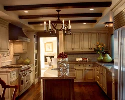 Kitchen Interior With Low Ceiling