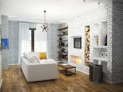 Living Room Design Brick Wall