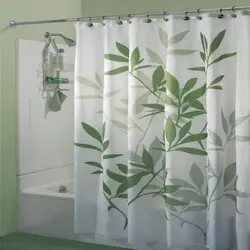 Fabric curtains for the bathroom photo