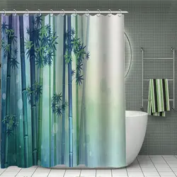Fabric curtains for the bathroom photo