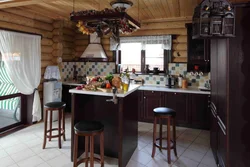Кухня в рубленном доме фото