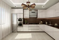 Kitchen With Beige Walls Design Photo