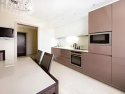 Kitchen with beige walls design photo