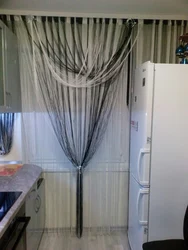 Thread curtains in the kitchen real photos