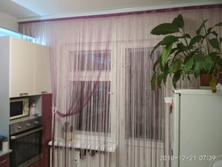 Нитяные шторы на кухне реальные фото