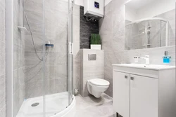 Bathroom design 3 sq m with shower bath