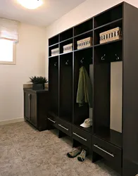 Narrow tall cabinets in the hallway photo